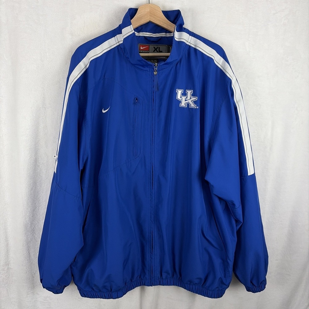 Vintage Kentucky Wildcats Nike Team Windbreaker Jacket Mens Size XL Blue